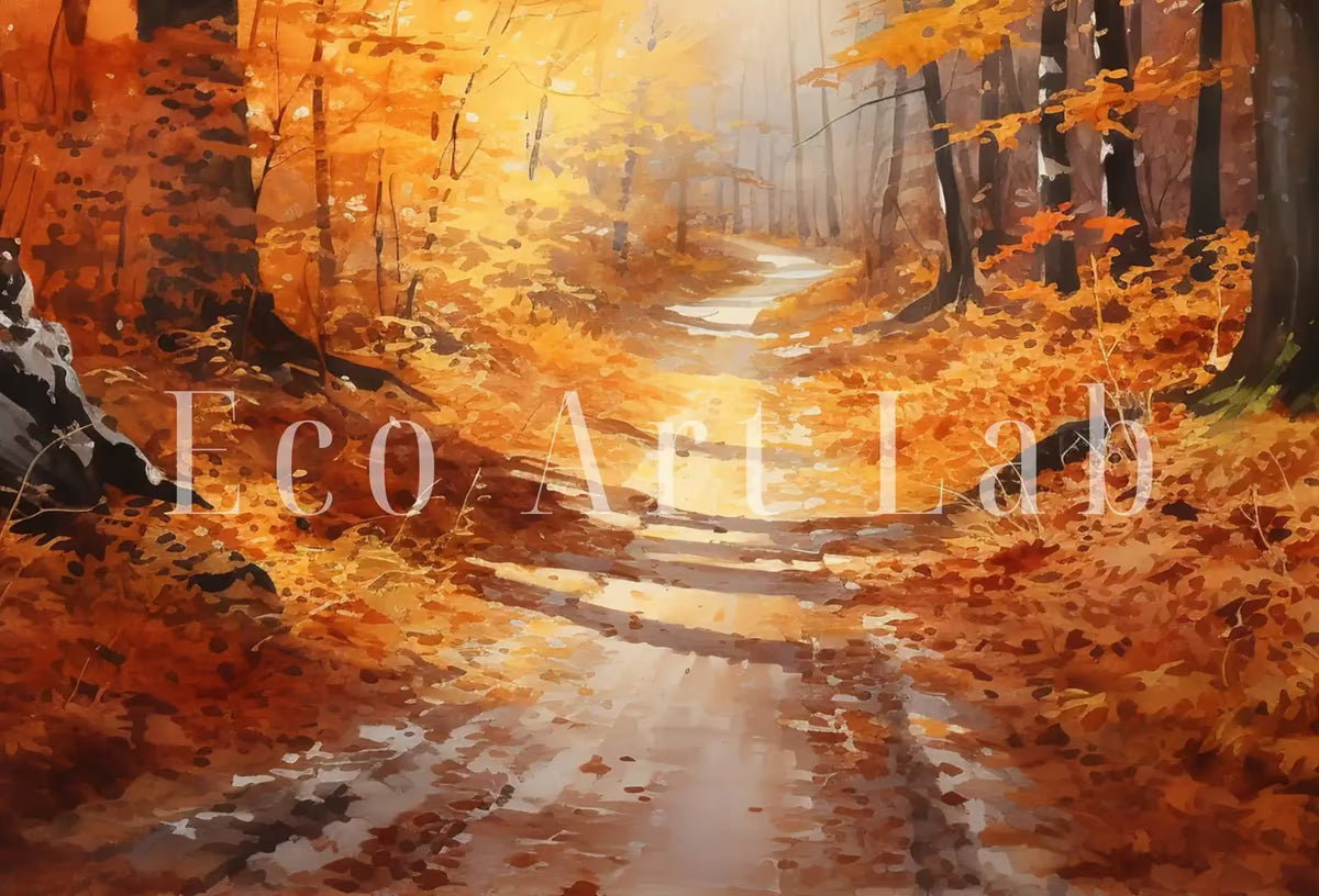 Printable Landscape Painting. Forest Trail in the Fall. Nature Print Autumn Art. Vertical Wall Art. Instant Download Home or Office Decor – Printable Wall Art