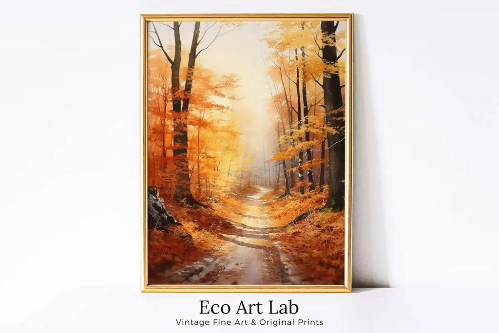 Printable Landscape Painting. Forest Trail in the Fall. Nature Print Autumn Art. Vertical Wall Art. Instant Download Home or Office Decor – Printable Wall Art
