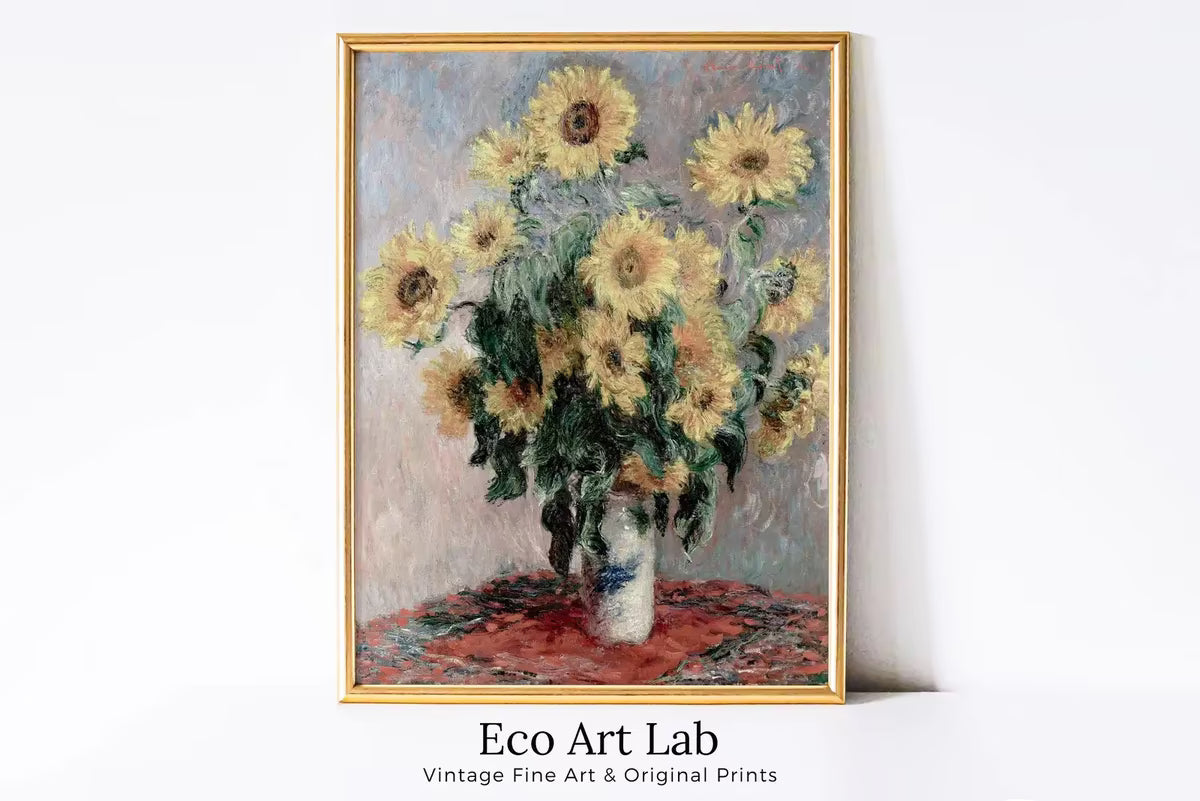 Printable Sunflowers Painting | Famous Claude Monet Art Print | Instant Download | Vintage Floral Decor | Botanical Still Life – Printable Wall Art