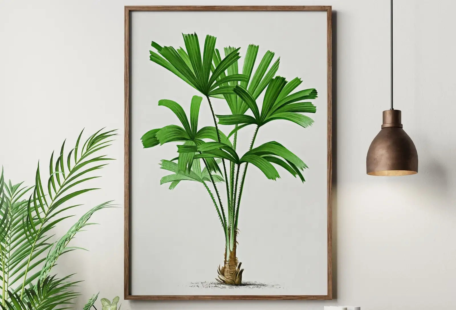 Detail view of artwork from Printable Vintage Palm Tree Art. Instant Download Botanical Wall Art Print. Vintage Tropical Poster. Palm Trees Digital Nature Print #24. (variation 1)