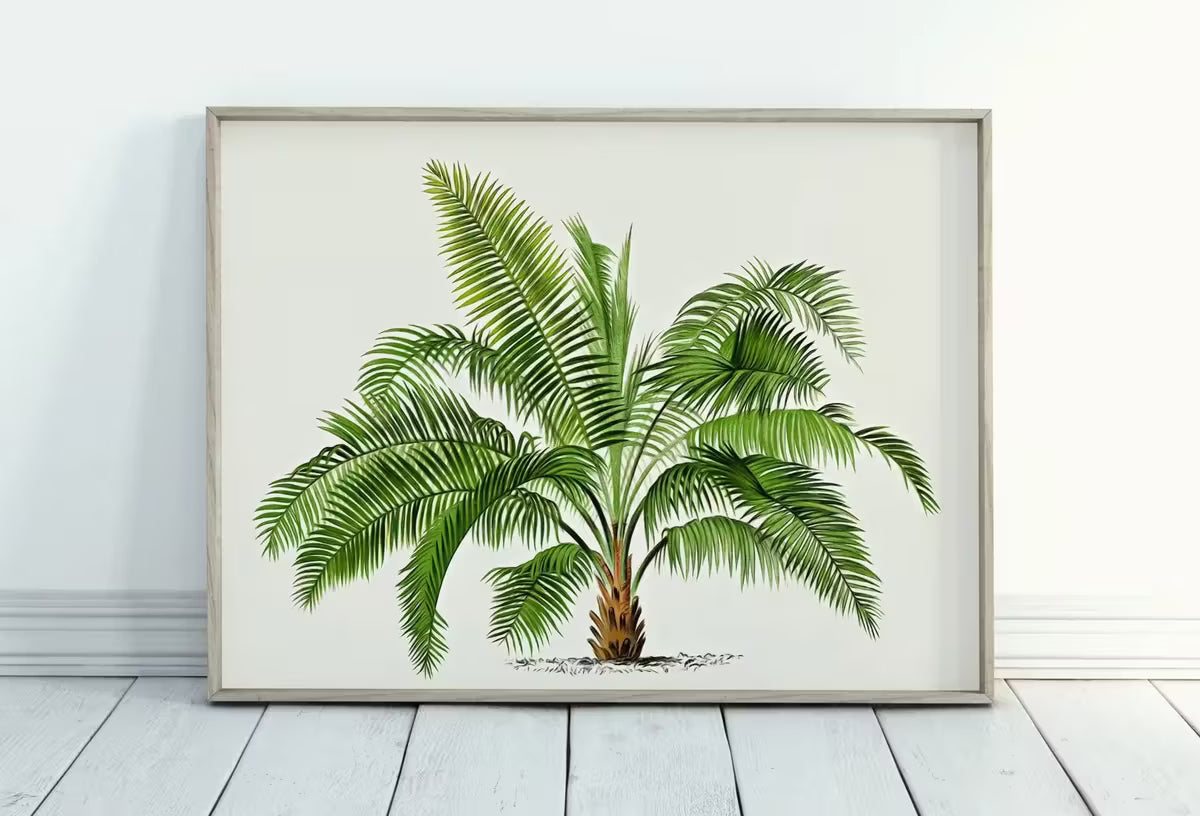 Printable Vintage Palm Tree Art. Instant Download Botanical Wall Art Print. Vintage Tropical Poster Palm Trees Nature Poster Digital Art #06 – Printable Wall Art