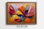 Framed view of Printable Wall Art Colorful Abstract Flower Petals. Abstract Modern Floral Print Digital Painting. Botanical Art Print. Downloadable Art #6 – printable wall art digital download.