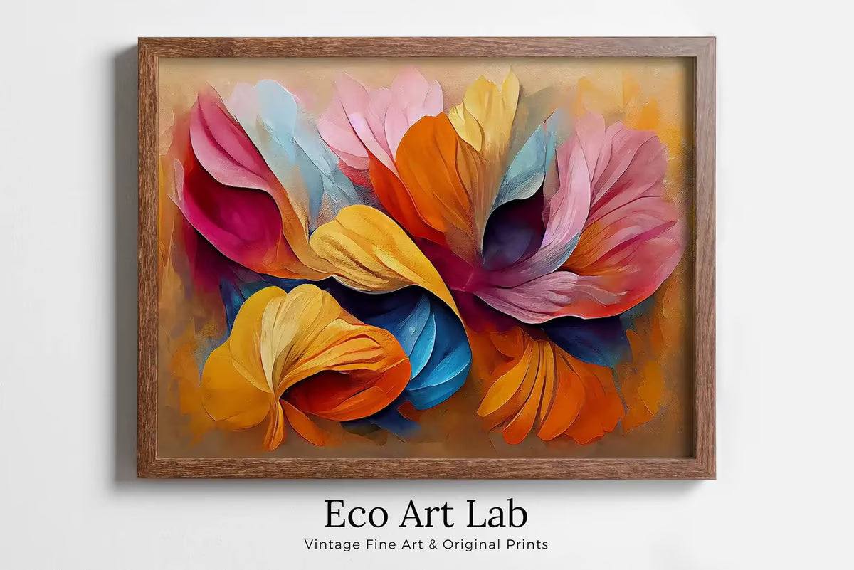 Printable Wall Art Colorful Abstract Flower Petals. Abstract Modern Floral Print Digital Painting. Botanical Art Print. Downloadable Art #6 – Printable Wall Art