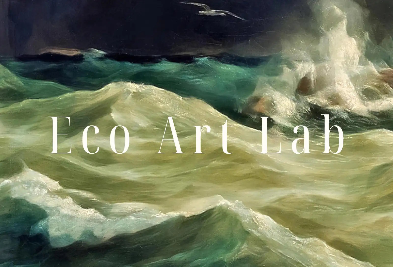 Detail view of artwork from Printable Wall Art Lighthouse Painting. Lighthouse in a Storm at Sea. Nautical Wall Art, Lighthouse Vertical Poster Print. Nautical Decor. (variation 1)