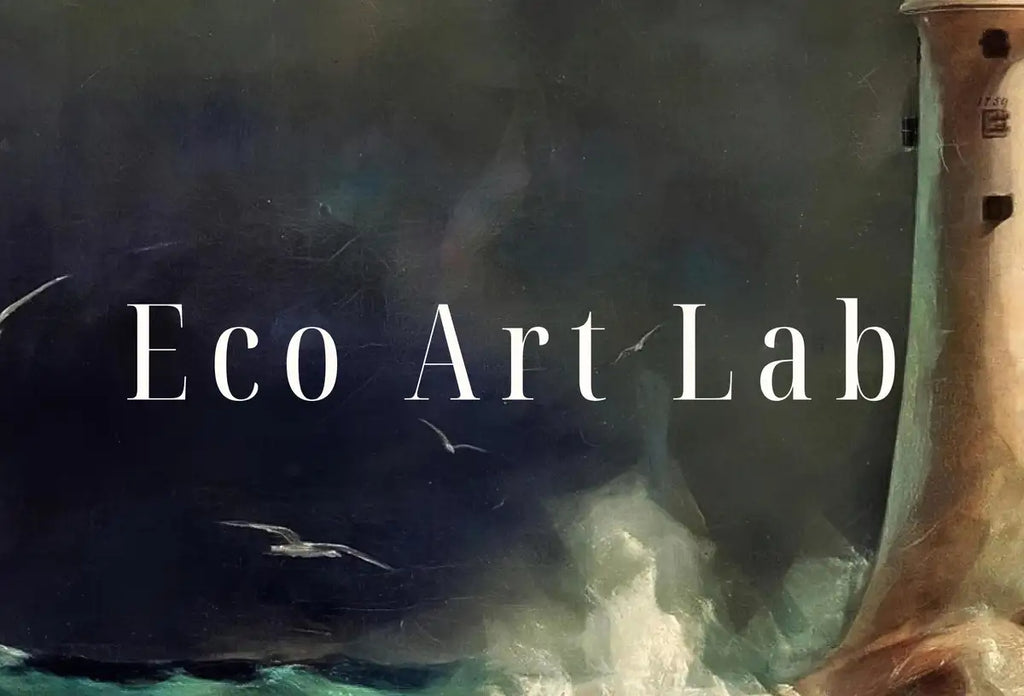 Detail view of artwork from Printable Wall Art Lighthouse Painting. Lighthouse in a Storm at Sea. Nautical Wall Art, Lighthouse Vertical Poster Print. Nautical Decor. (variation 2)