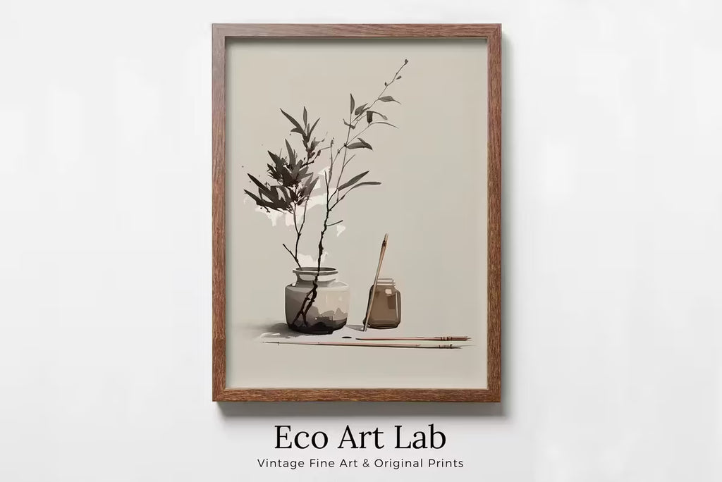 Printable Wall Art. Minimalist Zen Wall Decor. Brown & Beige Wabi Sabi Abstract Print. Japandi Wall Art. Modern Neutral Abstract – Printable Wall Art