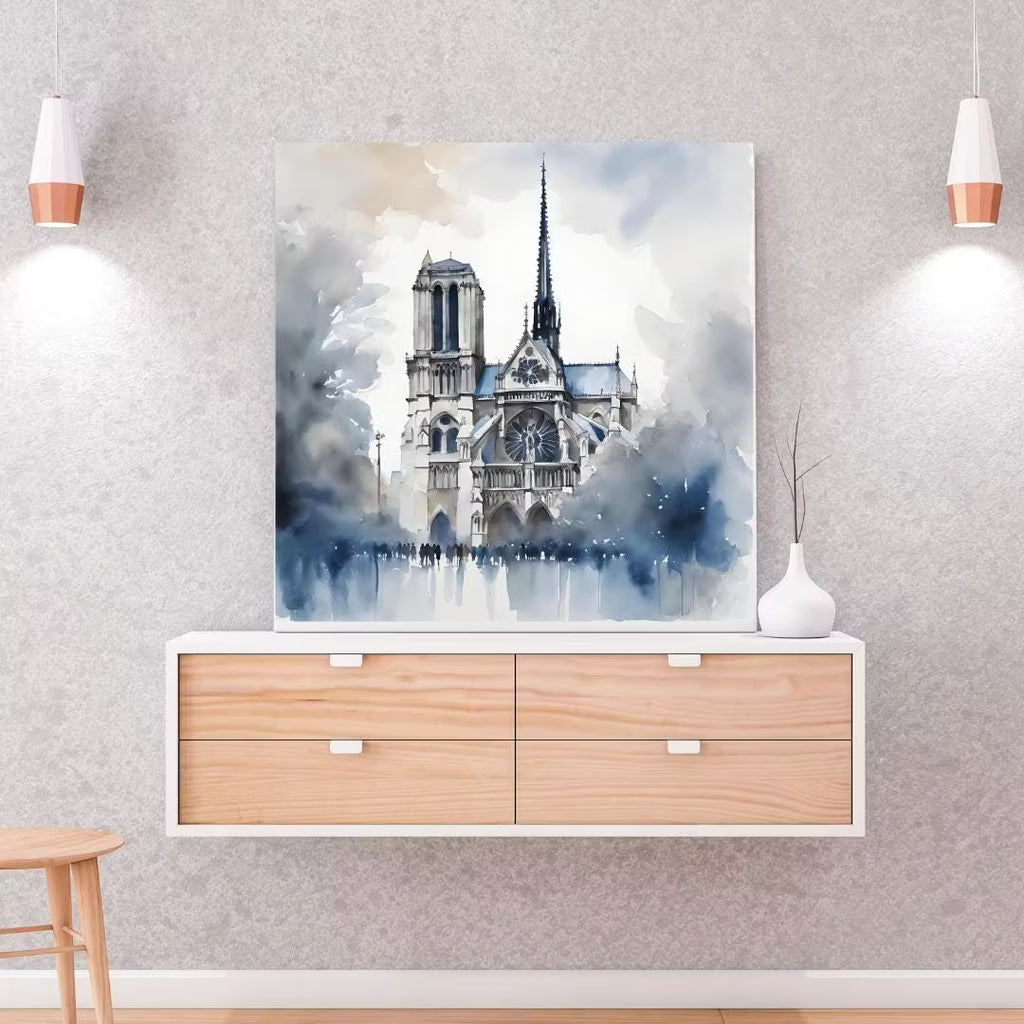 Printable Wall Art | Modern Blue Painting For Contemporary Home | Unique Square Decor  – Printable Wall Art