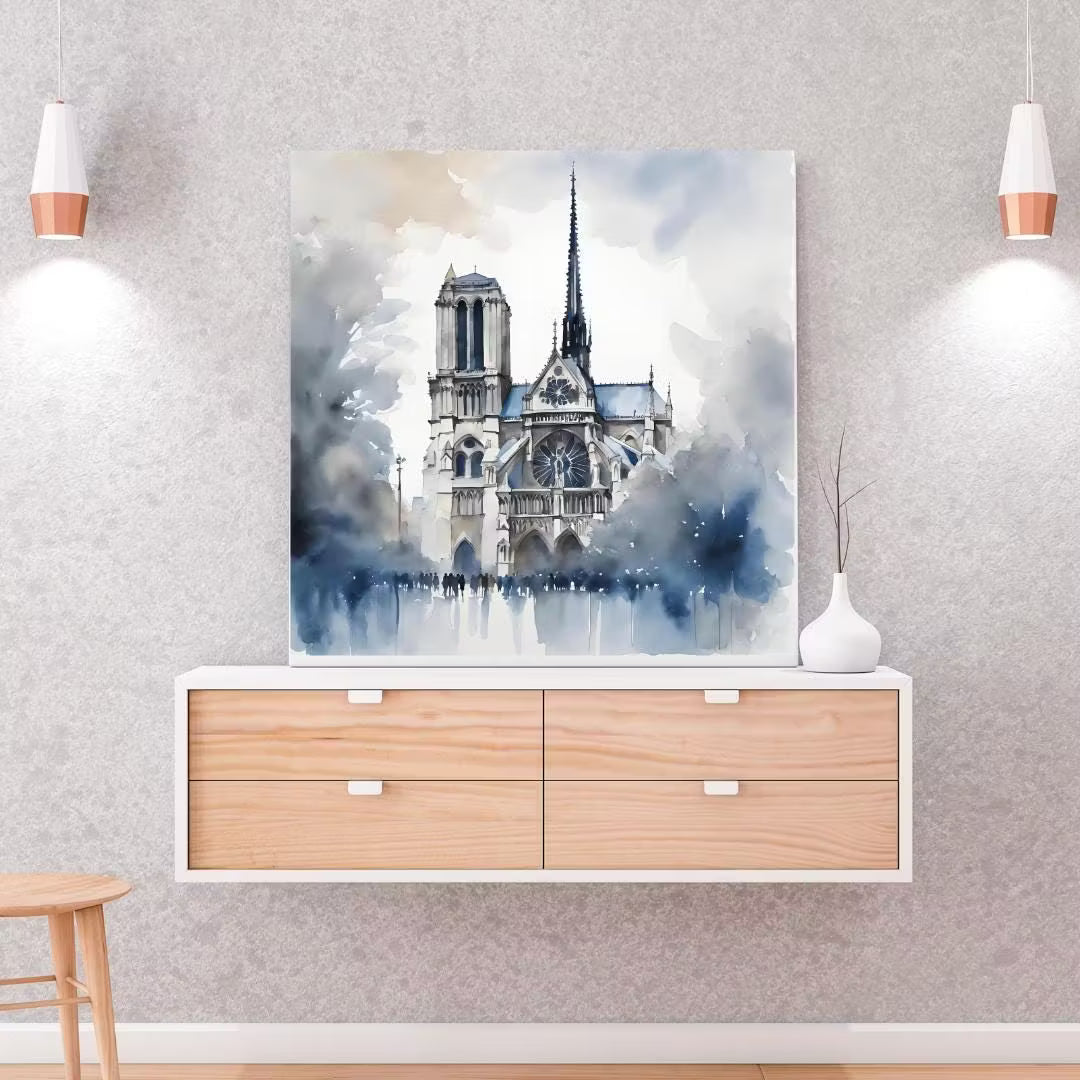 Printable Wall Art | Modern Blue Painting For Contemporary Home | Unique Square Decor  – Printable Wall Art