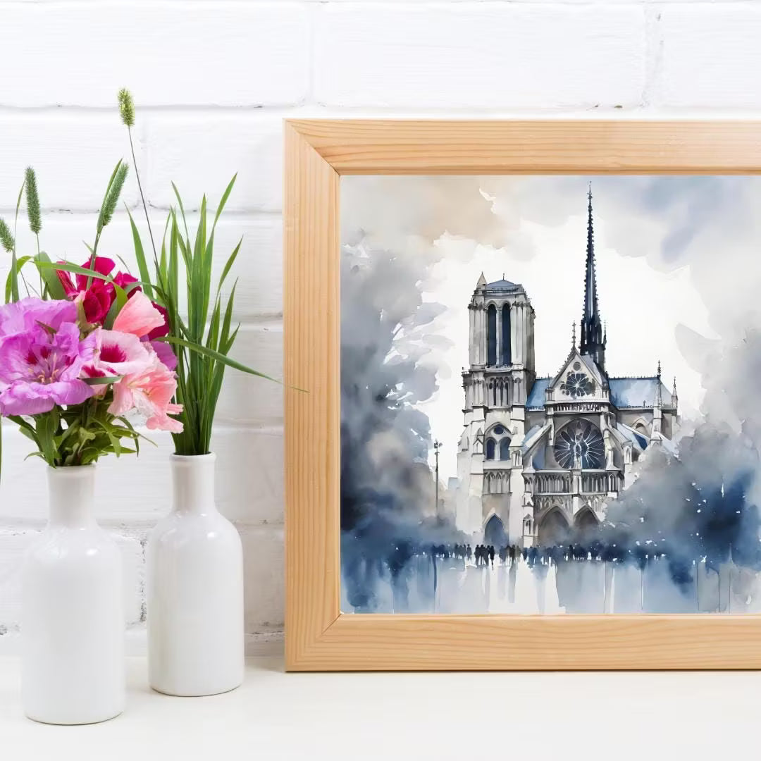 Printable Wall Art | Modern Blue Painting For Contemporary Home | Unique Square Decor  – Printable Wall Art