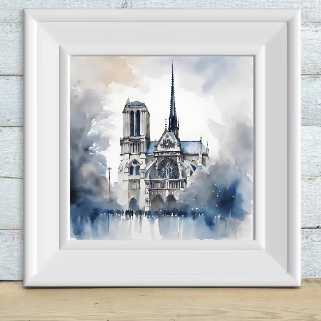 Printable Wall Art | Modern Blue Painting For Contemporary Home | Unique Square Decor  – Printable Wall Art