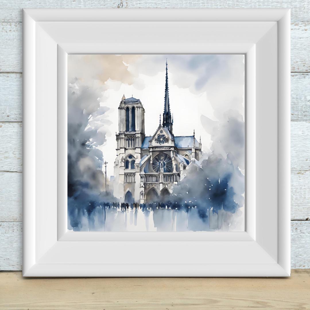 Printable Wall Art | Modern Blue Painting For Contemporary Home | Unique Square Decor Digital Download – Printable Wall Art Digital Download – Digital Download