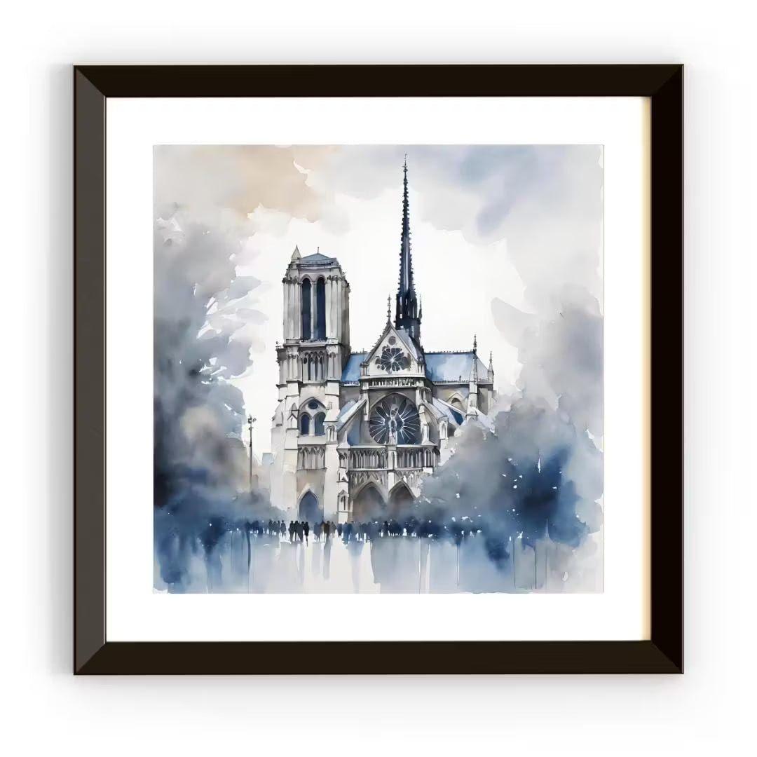 Printable Wall Art | Modern Blue Painting For Contemporary Home | Unique Square Decor  – Printable Wall Art