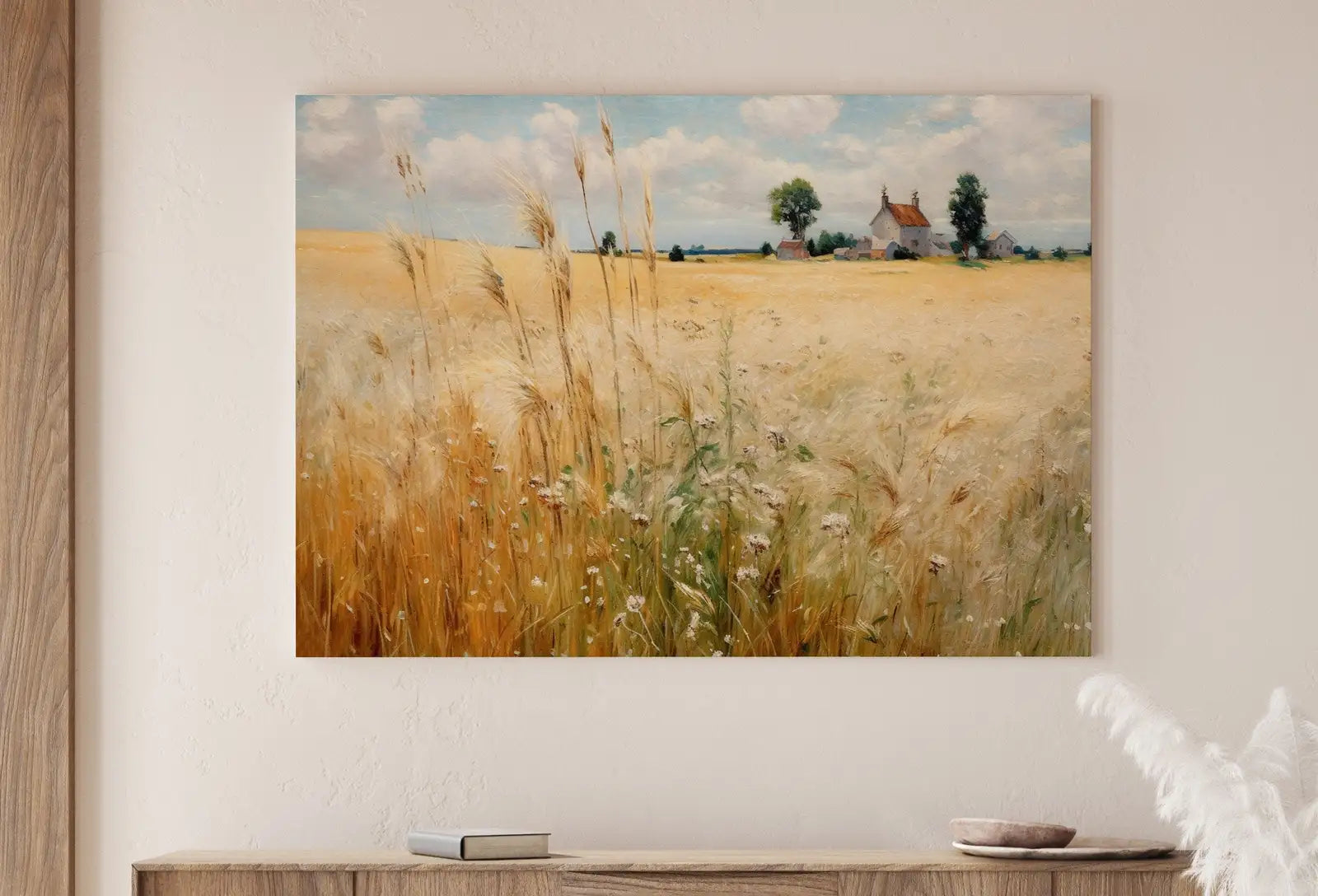 Printable Wheat Field | Landscape Oil Painting | Vintage Country Landscape Art | Vintage Landscape Print | Digital Wall Art – Printable Wall Art Digital Download – Digital Download