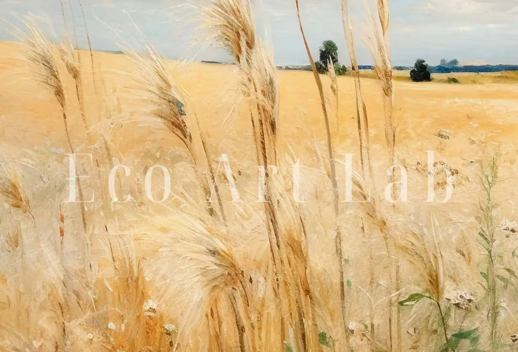 Printable Wheat Field | Landscape Oil Painting | Vintage Country Landscape Art | Vintage Landscape Print | Digital Wall Art – Printable Wall Art