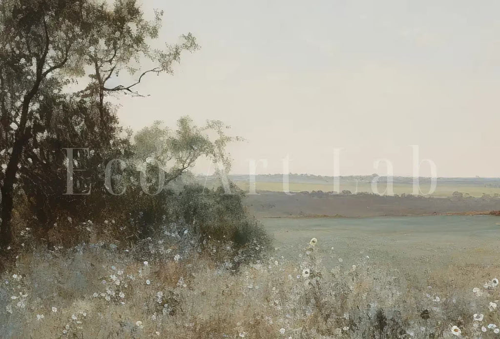 Printable Wildflower Field | Landscape Oil Painting | Country Field Wall Art | Vintage Landscape Art Print |  – Printable Wall Art