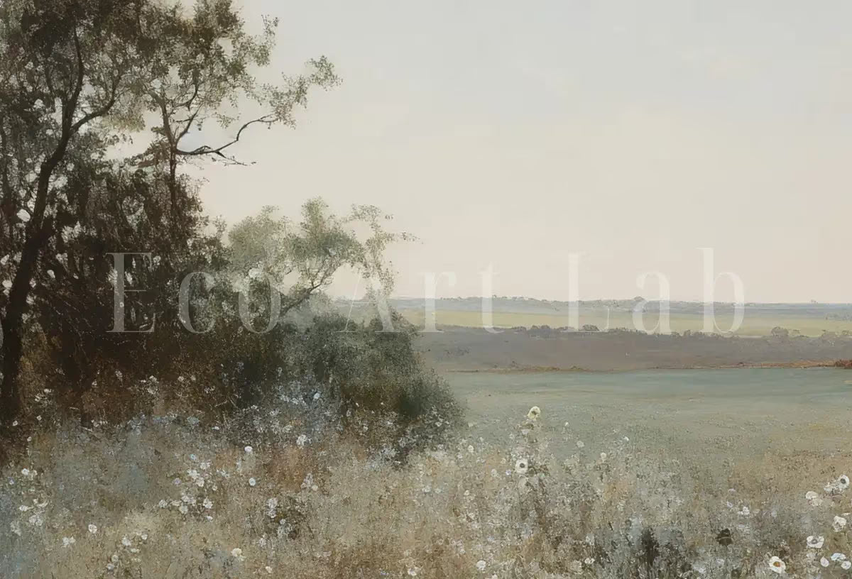 Printable Wildflower Field | Landscape Oil Painting | Country Field Wall Art | Vintage Landscape Art Print |  – Printable Wall Art