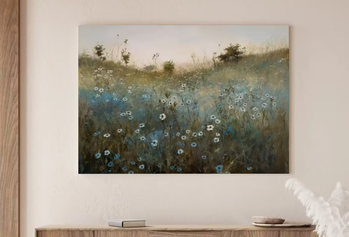 Printable Wildflower Field | Landscape Oil Painting | Country Field Wall Art | Vintage Landscape Art Print | Floral Art |  – Printable Wall Art