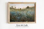Framed view of Printable Wildflower Field – printable wall art digital download. (variation 2)