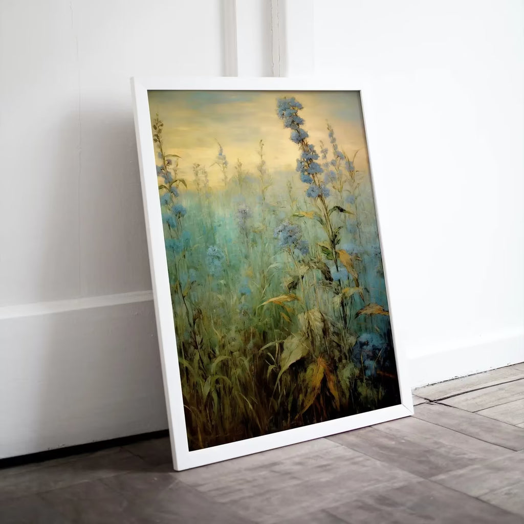 Printable Wildflower Field | Landscape Oil Painting | Vintage Farmhouse | Country Field Oil Painting | Printable Art |  – Printable Wall Art