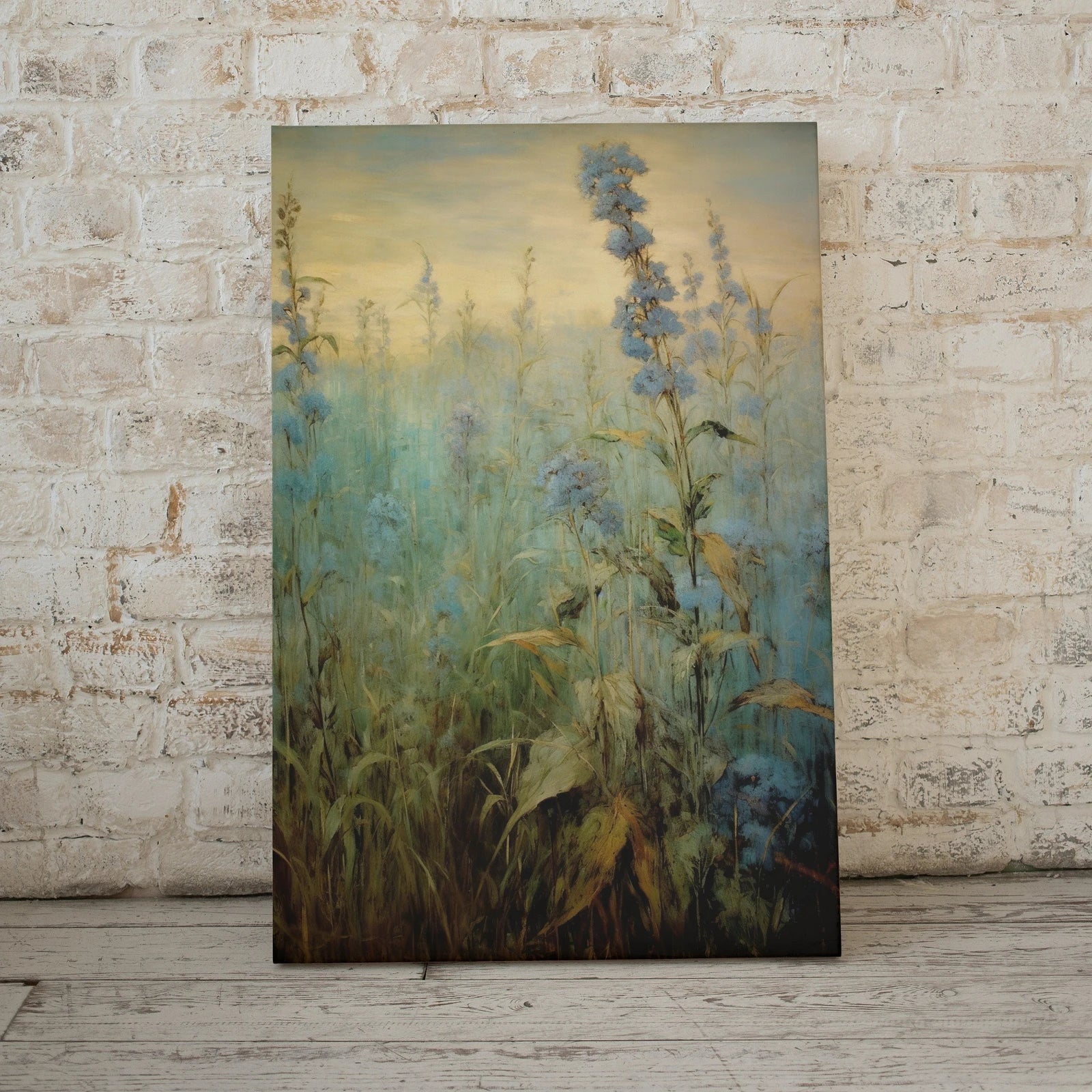 Printable Wildflower Field | Landscape Oil Painting | Vintage Farmhouse | Country Field Oil Painting | Printable Art | Digital Download – Printable Wall Art Digital Download – Digital Download