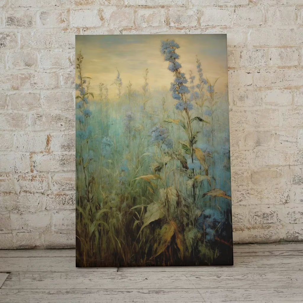 Printable Wildflower Field | Landscape Oil Painting | Vintage Farmhouse | Country Field Oil Painting | Printable Art |  – Printable Wall Art