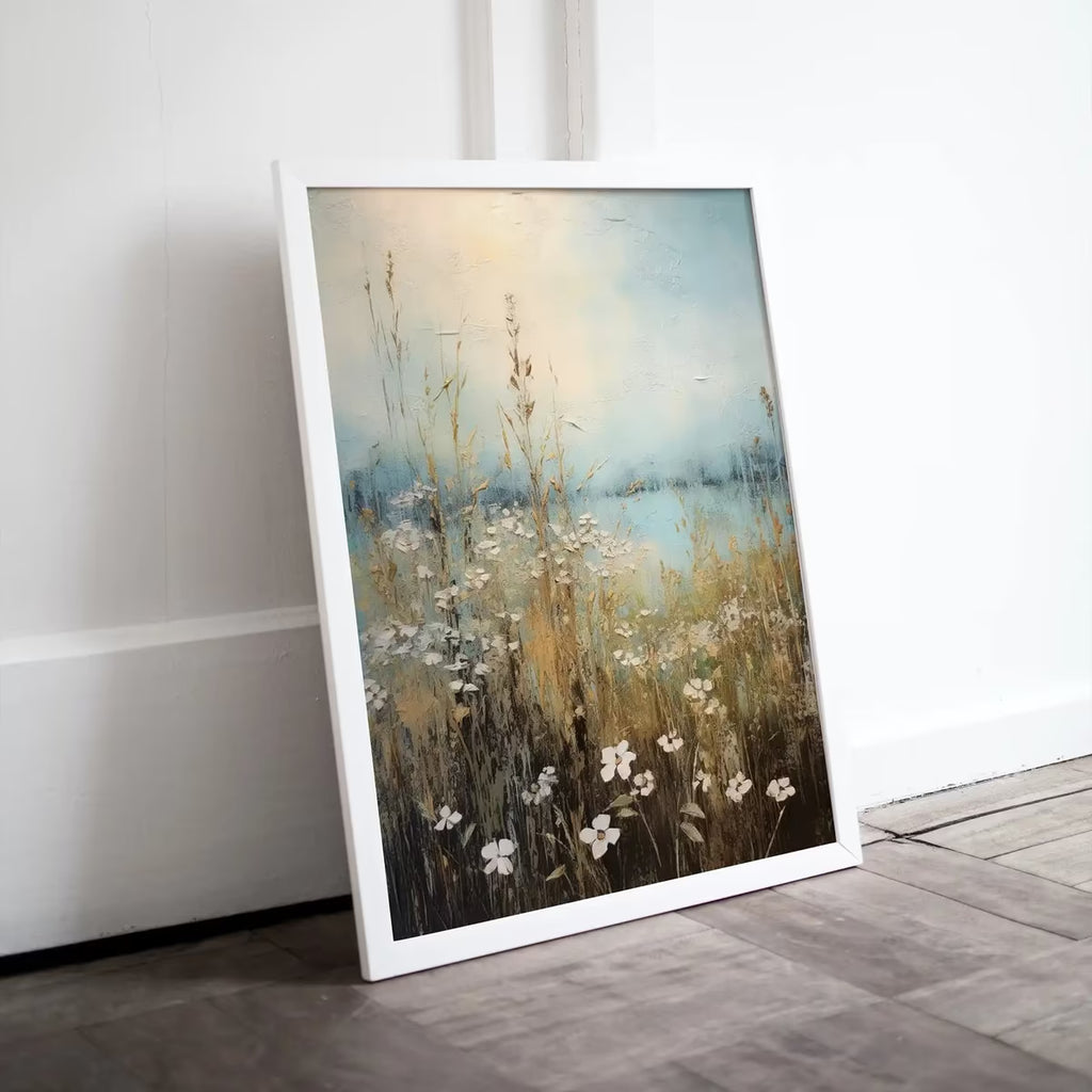 Printable Wildflower Painting | Rustic Country Decor |  | Neutral Wall Art | Landscape Painting – Printable Wall Art