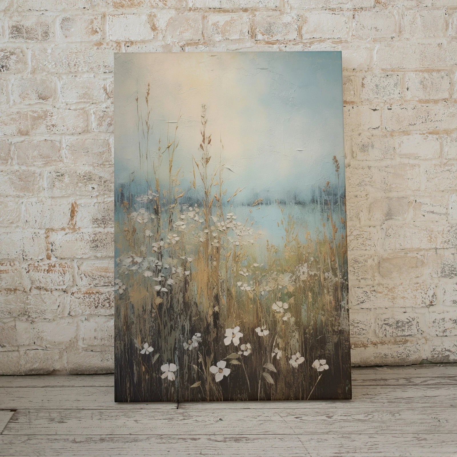 Printable Wildflower Painting | Rustic Country Decor | Digital Download | Neutral Wall Art | Landscape Painting – Printable Wall Art Digital Download – Digital Download