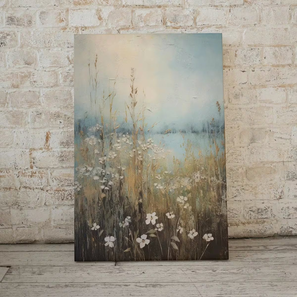 Printable Wildflower Painting | Rustic Country Decor |  | Neutral Wall Art | Landscape Painting – Printable Wall Art