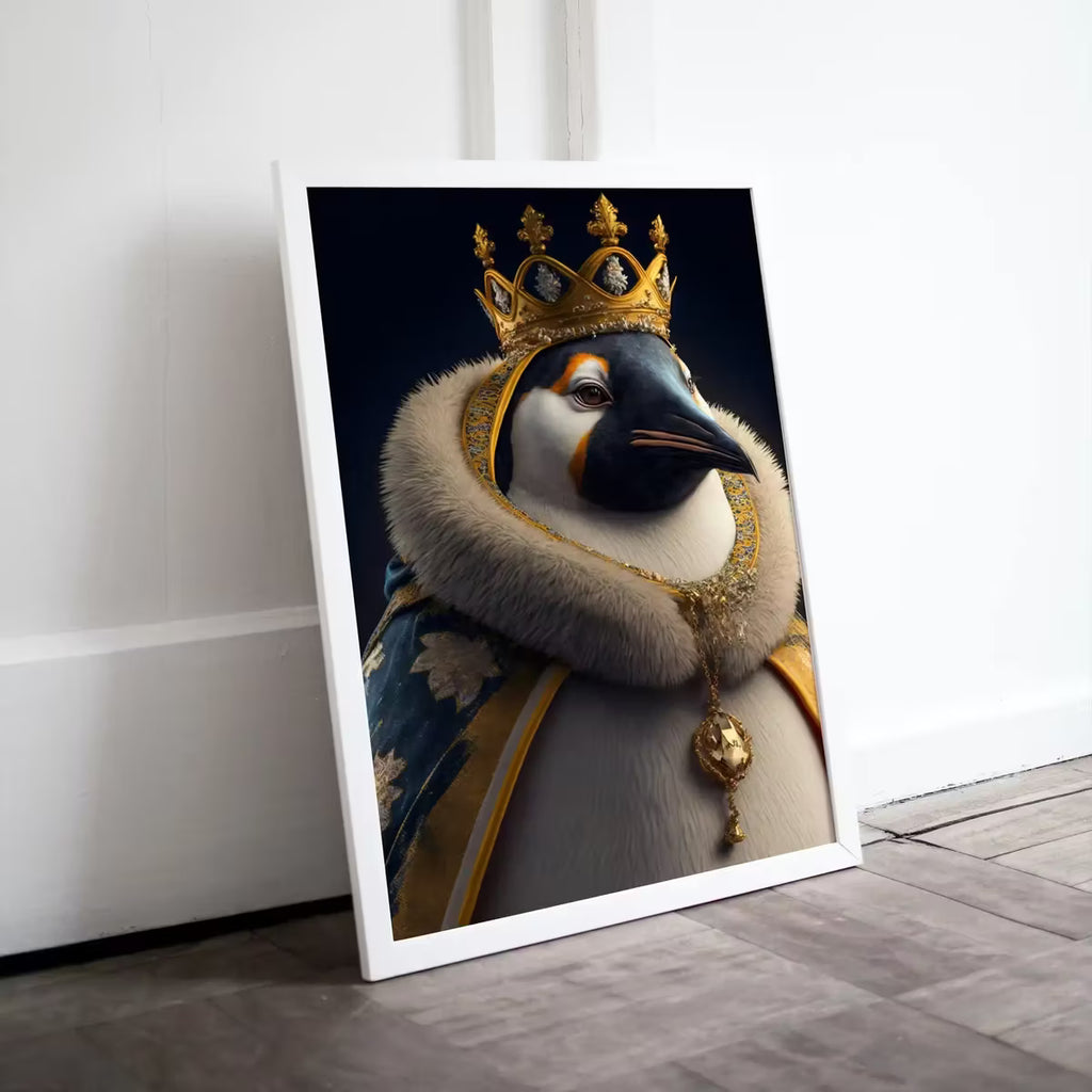 Queen Penguin Digital Art Print. Printable Wall Art. Modern Penguin Artwork. Instant Download. Contemporary Poster. Penguin Portrait – Printable Wall Art