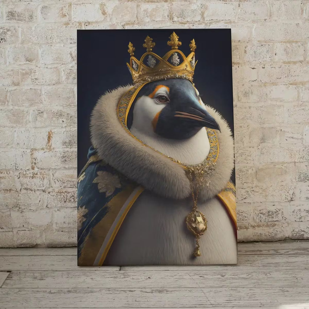 Queen Penguin Digital Art Print. Printable Wall Art. Modern Penguin Artwork. Instant Download. Contemporary Poster. Penguin Portrait – Printable Wall Art