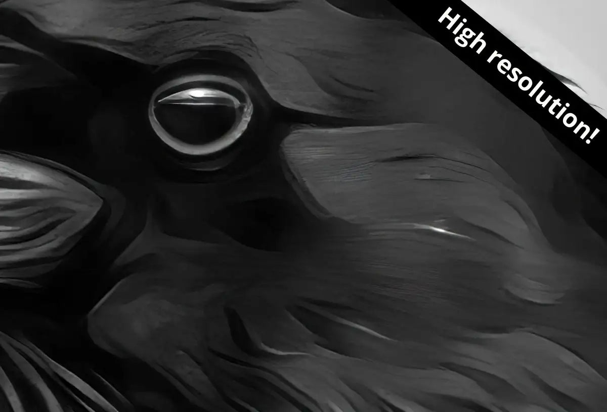 Raven Sitting on Rock Printable Digital Bird Painting. Instant Download Crow Painting Raven Art. Black and White Printable Wall Art Poster – Printable Wall Art Digital Download – Digital Download