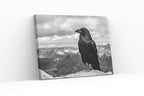Raven Sitting on Rock Printable Digital Painting. Instant Download Crow Painting Raven Art. Black and White Printable Wall Art Poster – Printable Wall Art