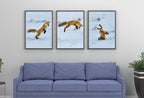 Second included artwork preview from Red Fox Hunting in Snow Set of 3 Prints, Fox Wall Art, Jumping Fox Painting, Set of Three Prints, Gallery Wall Set, Downloadable Prints featuring various scenes.