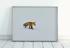 Red Fox Walking in Snow. Printable Wall Art.  Fox Wall Art Poster. Nature Print Digital Art. Instant Download Winter Decor – Printable Wall Art