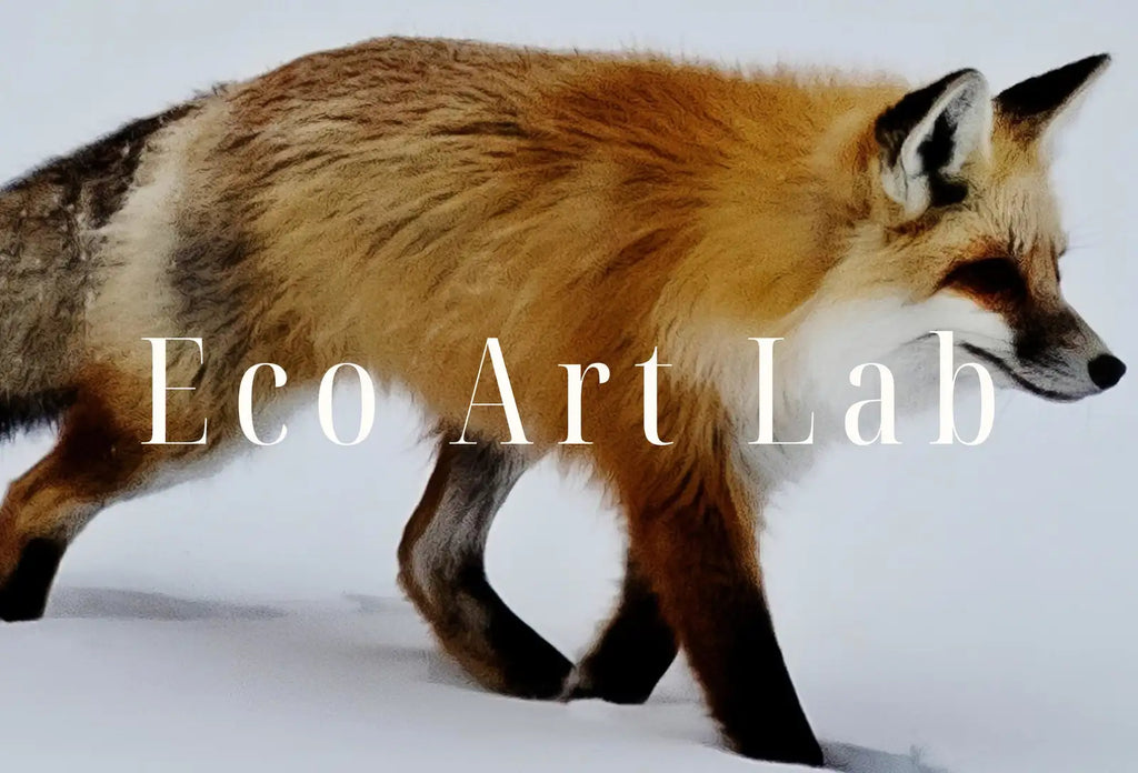 Detail view of artwork from Red Fox Walking in Snow. Printable Wall Art. Digital Download Fox Wall Art Poster. Nature Print Digital Art. Instant Download Winter Decor. (variation 1)