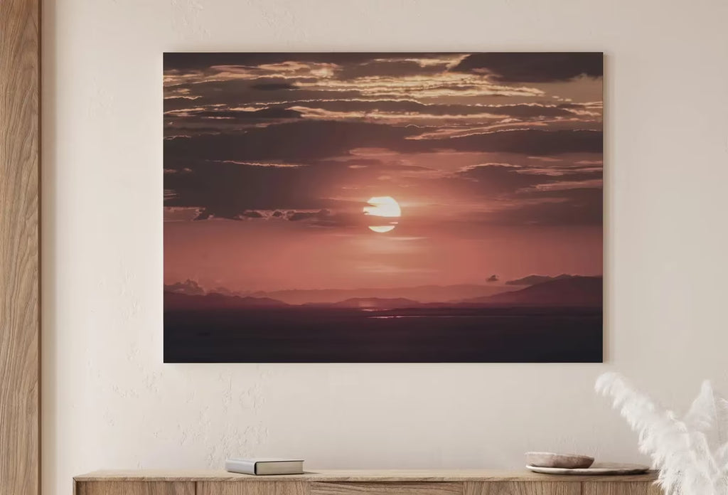 Red Sunset Wall Art Print. Instant Download Boho Abstract Sunset Poster. Digital Sunset Painting Abstract Wall Art. Coastal Landscape Art – Printable Wall Art Set