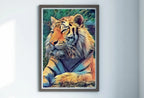 Resting Tiger Wall Art Print, Year of the Tiger Printable Wall Art, Colorful Tiger Painting, Animal Print, Nature Wildlife Instant Download – Printable Wall Art Digital Download – Digital Download