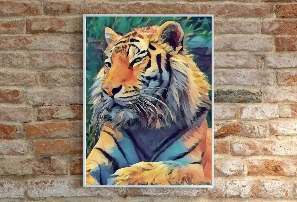 Resting Tiger Wall Art Print, Year of the Tiger Printable Wall Art, Colorful Tiger Painting, Animal Print, Nature Wildlife Instant Download – Printable Wall Art