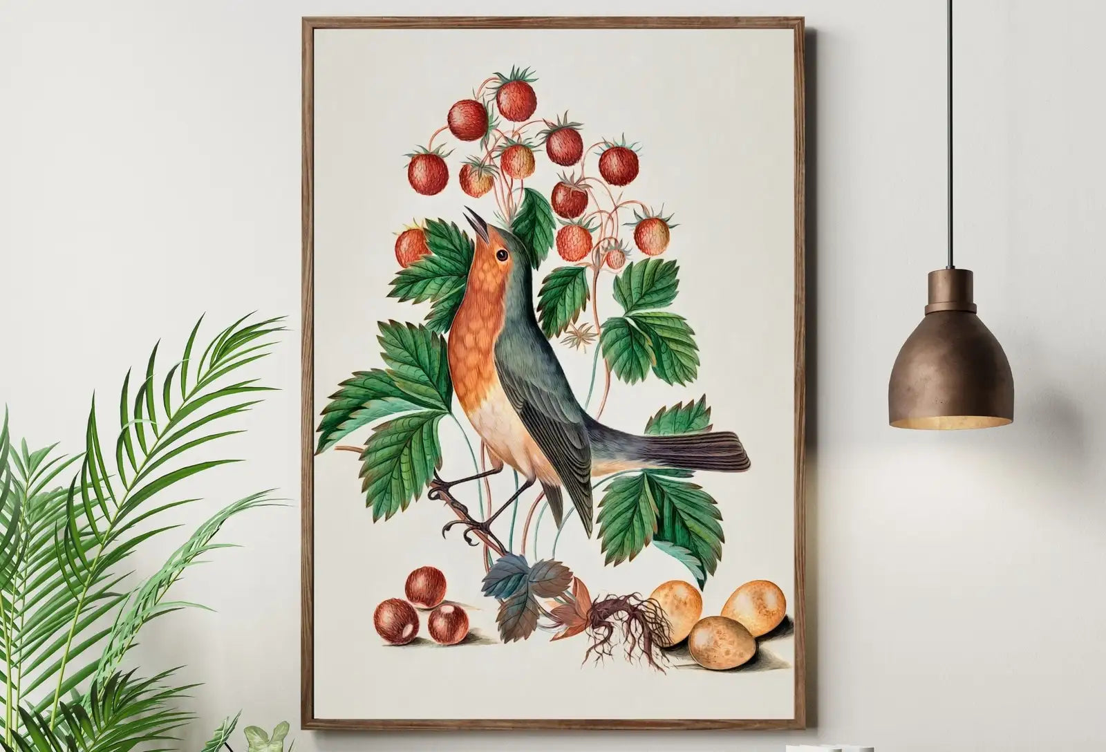 Second included artwork preview from Robin and Wild Strawberry, Wall Art Poster, Vintage Botanical Print, Bird Art, Nature Decor Flower Market Print Digital Printable Wall Art featuring various scenes.