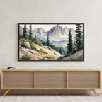 Rocky Mountains Art For Frame TV I Watercolor Decor For Samsung Frame TV I Minimalist Nature Landscape Prints – Frame TV  Art