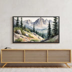 Rocky Mountains Art For Frame TV I Watercolor Decor For Samsung Frame TV I Minimalist Nature Landscape Prints – Frame TV Digital Download Art – Digital Download