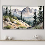 Rocky Mountains Art For Frame TV I Watercolor Decor For Samsung Frame TV I Minimalist Nature Landscape Prints – Frame TV Digital Download Art – Digital Download