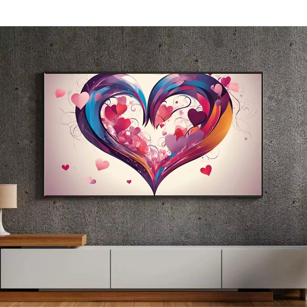 Romantic Love Wall Decor. Heart Abstract Art for Valentines Day. Unique Frame TV Art for Modern Home – Frame TV  Art