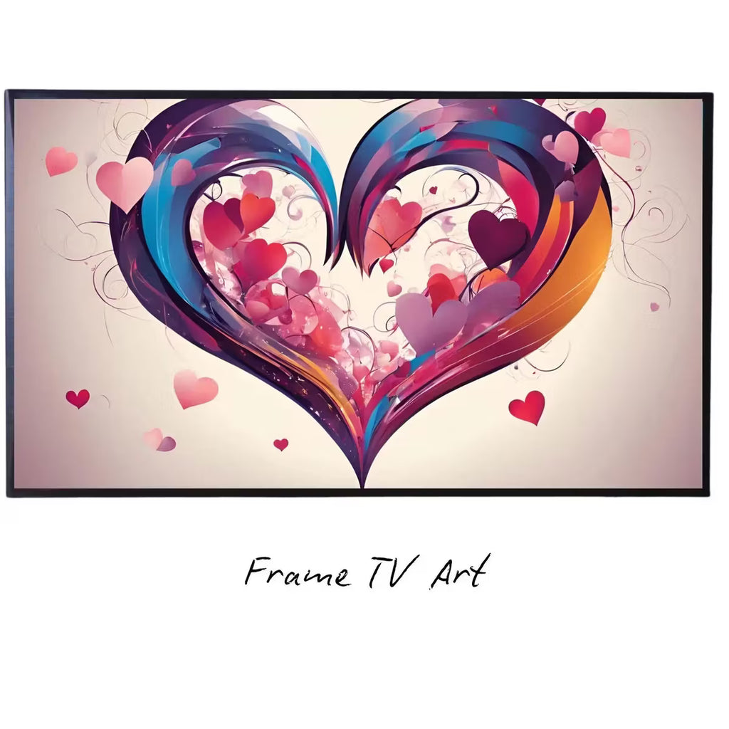 Romantic Love Wall Decor. Heart Abstract Art for Valentines Day. Unique Frame TV Art for Modern Home – Frame TV  Art