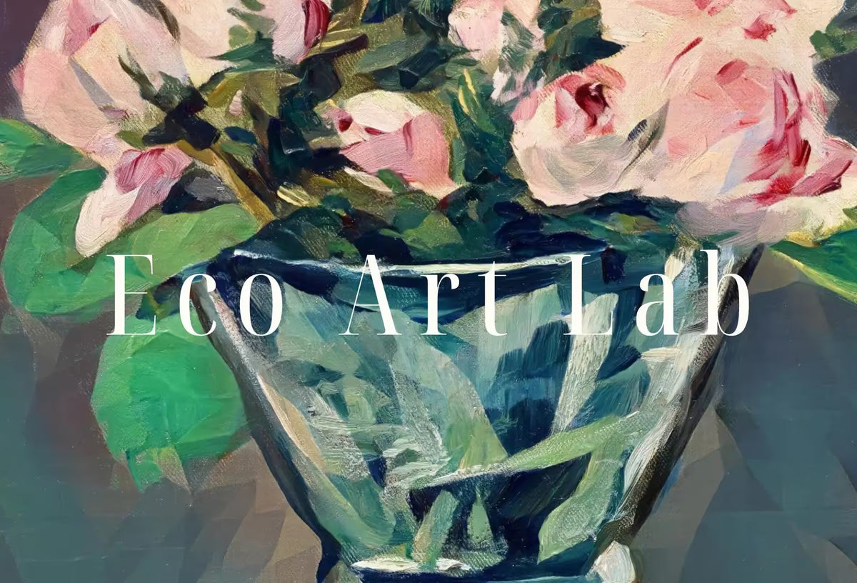 Roses in Glass Vase Botanical Still Life Painting Printable Digital Wall Art. Remastered Vintage Print Retro Style Colorful Instant Download – Printable Wall Art