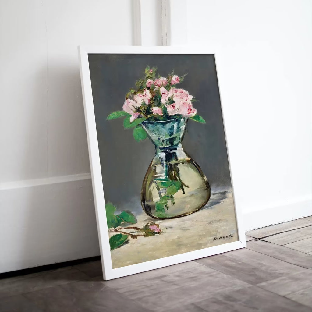 Roses in Vase Painting, Famous Édouard Manet Art Print. Instant Download Printable Manet Fine Art. Vintage Still Life Pink Roses Painting – Printable Wall Art