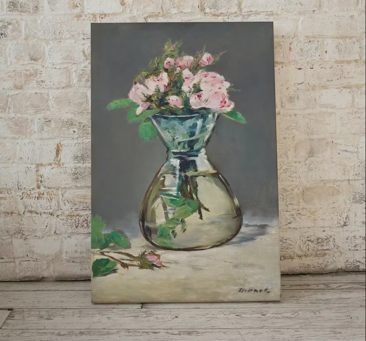 Roses in Vase Painting, Famous Édouard Manet Art Print. Instant Download Printable Manet Fine Art. Vintage Still Life Pink Roses Painting – Printable Wall Art