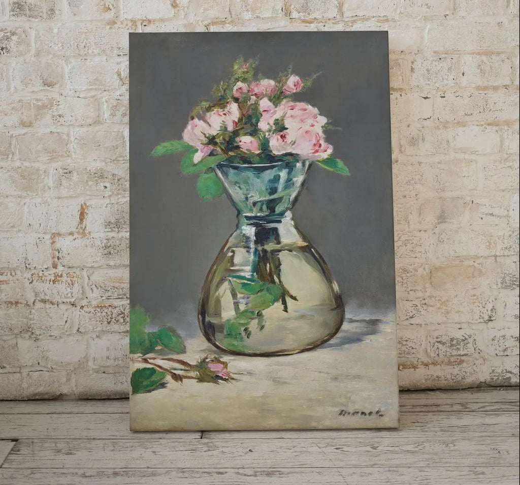 Second included artwork preview from Roses in Vase Painting, Famous Édouard Manet Art Print. Instant Download Printable Manet Fine Art. Vintage Still Life Pink Roses Painting featuring various scenes.