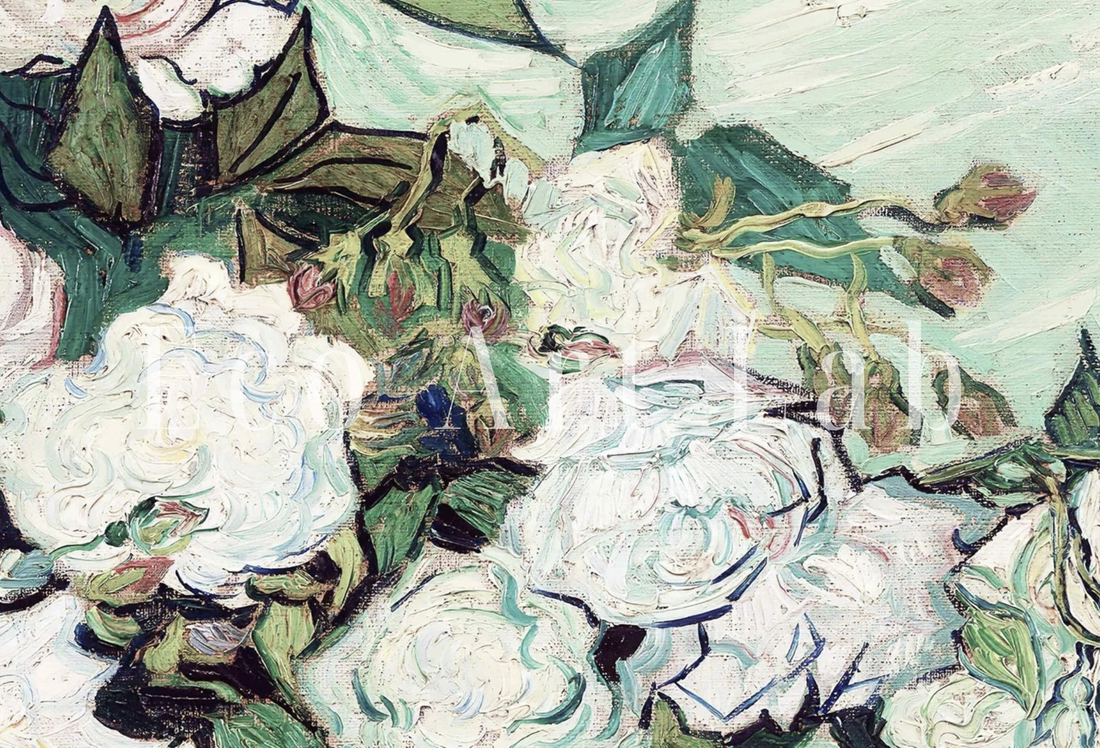 Peinture de Roses par Vincent van Gogh : Une œuvre de nature morte neutre avec des roses. Téléchargement instantané.