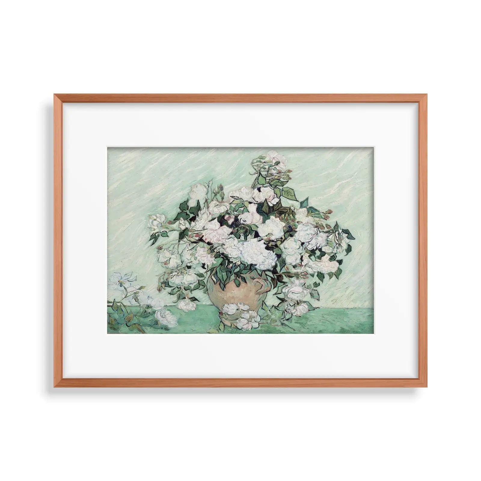 Peinture de Roses par Vincent van Gogh : Une œuvre de nature morte neutre avec des roses. Téléchargement instantané.